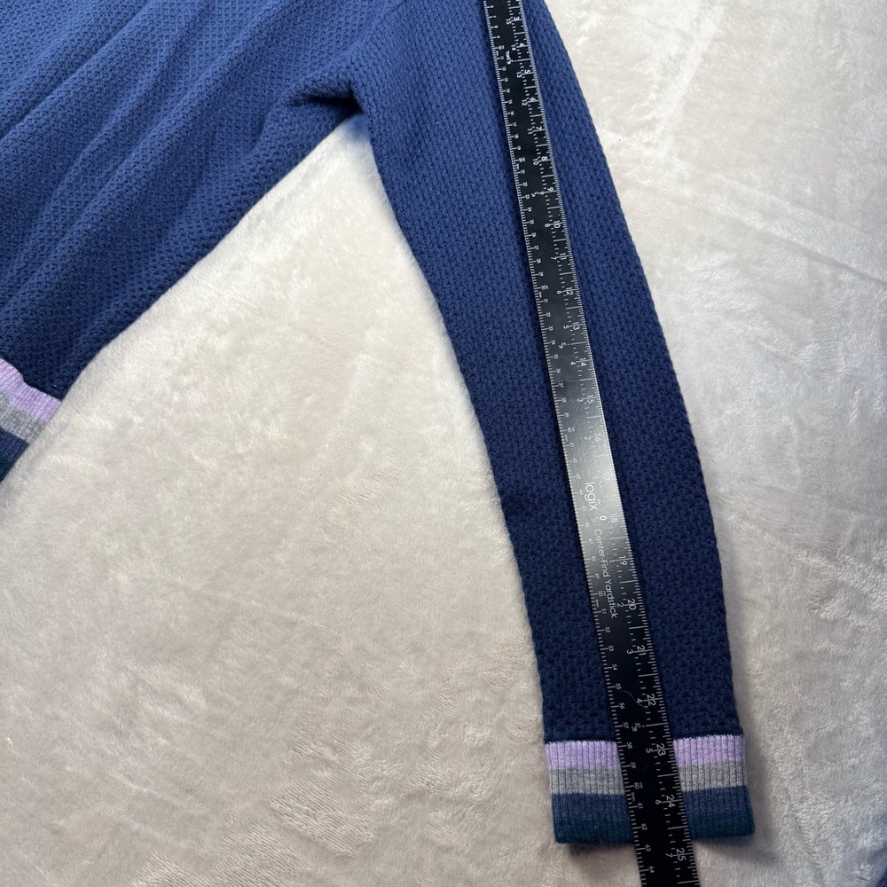 Title Nine Woolicious Merino Wool Blend Waffle Knit 1/4 Zip Pullover Sweater L - Picture 6 of 8